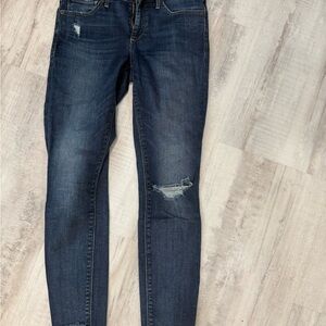 Lucky Brand Dark Blue Distressed Skinny Jeans